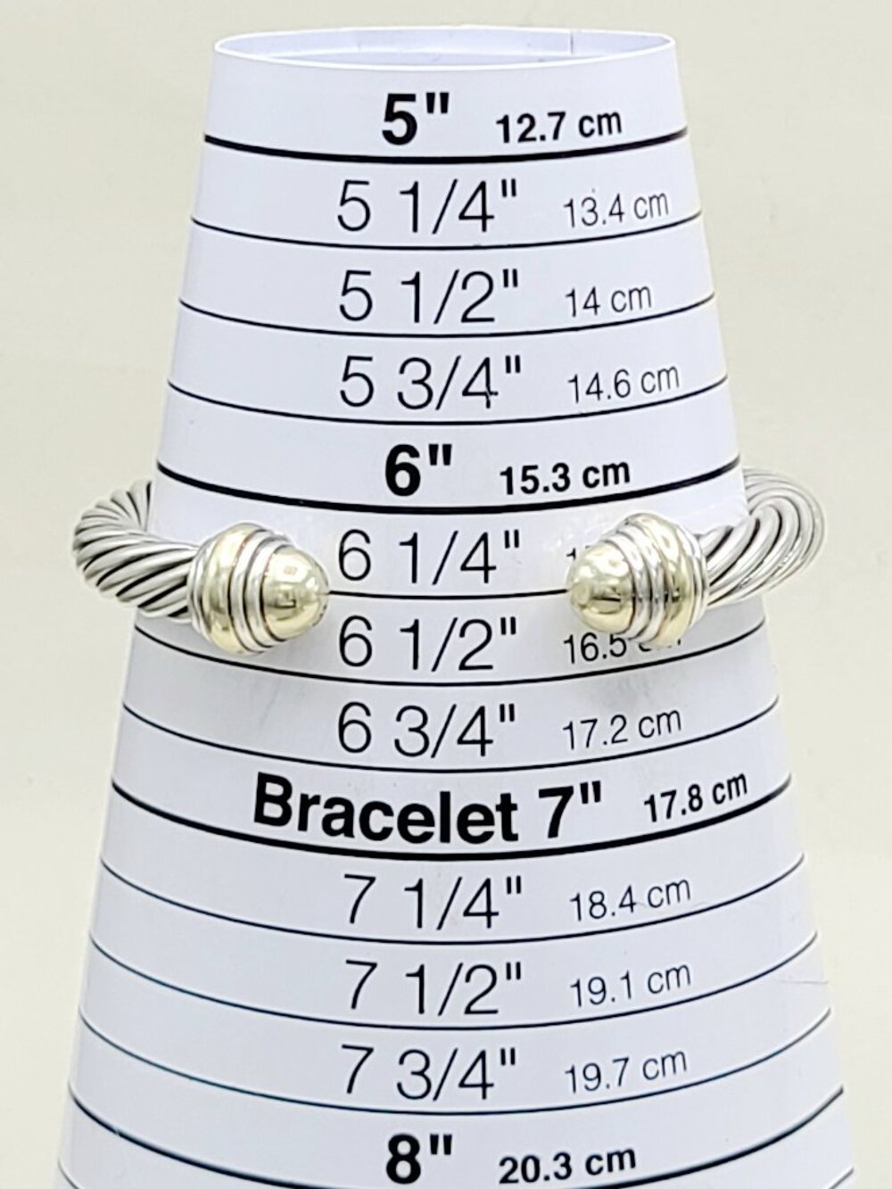 David Yurman Classic Cable Bracelet w/ 14K Yellow Gold - 7mm - Size Medium - Picture 9 of 9